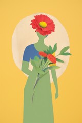 Poster - Abstract floral figure art illustration