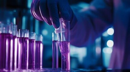 Poster - Hands of Scientist Conducting Chemical Experiment in Laboratory