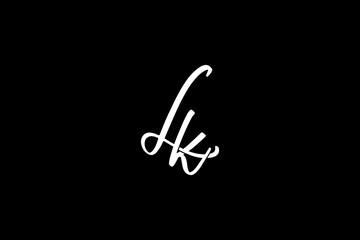 Aufkleber - LK Initial letter,overlapping Shape Signature Monogram elegant monogram logo