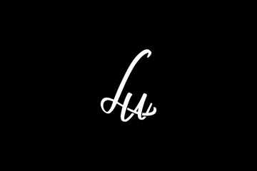 Aufkleber - LU Initial letter,overlapping Shape Signature Monogram elegant monogram logo