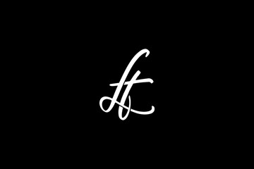 Aufkleber - LT Initial letter,overlapping Shape Signature Monogram elegant monogram logo
