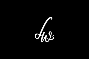 Aufkleber - LW Initial letter,overlapping Shape Signature Monogram elegant monogram logo