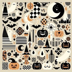 Canvas Print -  halloween  pattern