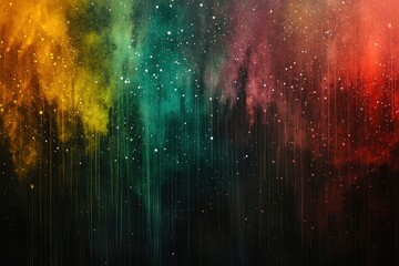 Wall Mural - Abstract colorful bokeh with vertical light streaks on a dark background Generative AI