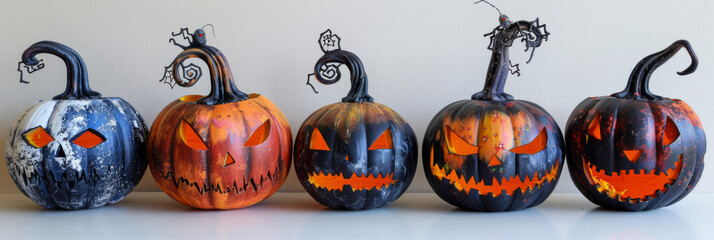 Wall Mural - 5_halloween_pumpkins_