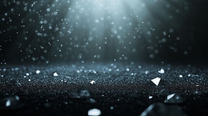 Poster - Sparkling crystal reflections on a dark surface illuminated by soft light during an indoor photography session