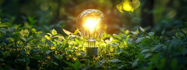 A Light Bulb Glowing in the Green Forest: Inspiration, Innovation, and Nature's Harmony