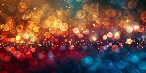 Wall Mural - Bright colored background with iridescent bokeh. Festive banner for Christmas, New Year and other holidays