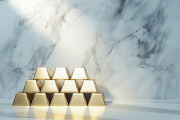 Wall Mural - pyramid of gold bars