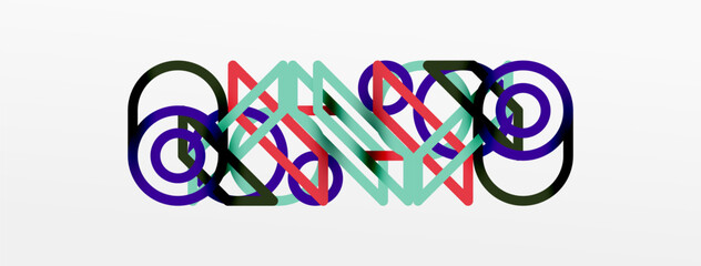 Aufkleber - Abstract background - colorful circle lines technology or business digital template