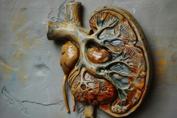 Poster - Cross section of anatomical kidney model showing inner structure