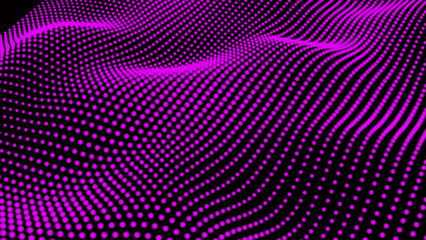 Aufkleber - Halftone modern wave abstract background. Molecules technology with polygonal shapes, connecting dots and lines. Connection structure. Big data visualization.