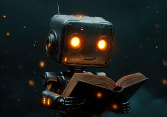 Poster - Robot Reading Book.