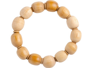 a wooden bracelet made of round beads