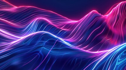 Poster - Abstract Neon Landscape