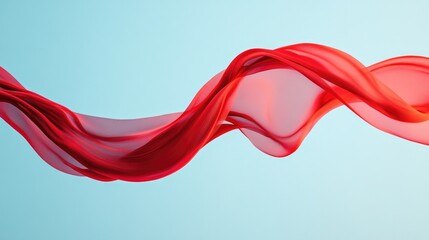Poster - A red ribbon flowing through the air, creating dynamic movement and energy in the composition