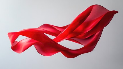 Poster - A red ribbon flowing through the air, creating dynamic movement and energy in the composition