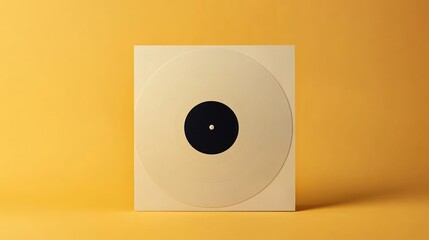 A Blank Vinyl Record on a Yellow Background