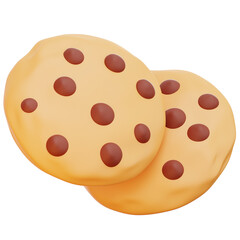 Cookies 3D Icon with Transparent Background PNG File