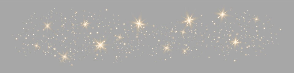 Poster - Shiny dust vector glitter on transparent background. Christmas Holiday glow particle. Magic star effect. Sparkling glitter decorations for your design. Vector illustration EPS10