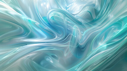 Wall Mural - Whimsical abstract swirls of teal and pink, creating a lively and dynamic composition with a playful atmosphere.