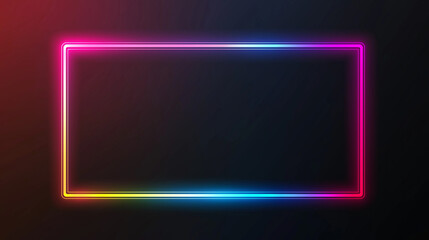 Aufkleber - Neon gaming overlay with vibrant multicolor gradient frame on dark tech background for streaming, esports, or digital content creation