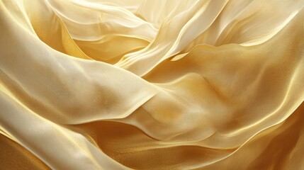 Poster - elegant 3d golden waves with soft, flowing textures and reflections, conveying a sense of grandeur
