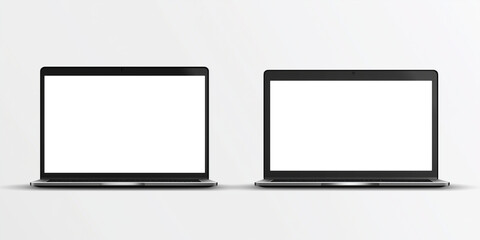 Aufkleber - Realistic Mockup laptop. Laptop with transparent screen for your design. PNG image