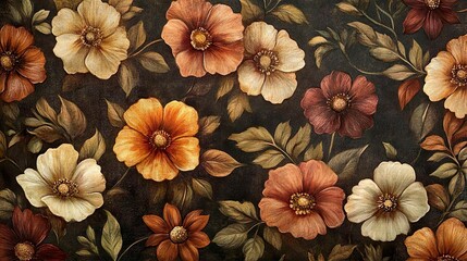 Classic Floral Wallpaper Vintage Patterns and Muted Tones for a Timeless and Elegant Home Decor