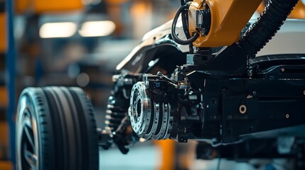 Wall Mural - Close up View of Mechanical Equipment in Industrial Workshop