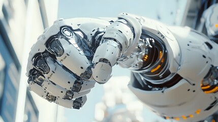 Poster - Robotic Arm Showcasing Futuristic Automation and Engineering Innovations