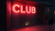 © Nathan - Vibrant neon sign outside a stylish club entrance, glowing in shades of red against a dark backdrop.