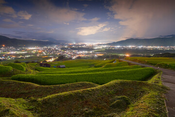 obasute, nagano, japan rice terraces