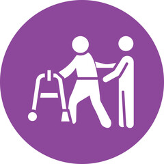 Poster - Geriatric Physiotherapy glyph circle icon