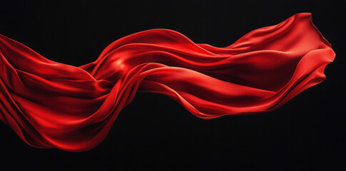 Canvas Print - Red Silk Flowing.