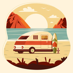 Recreational vehicles illustration in flat design