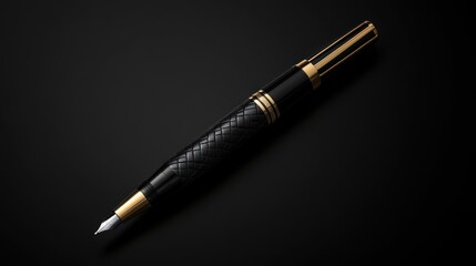 elegant black and gold fountain pen