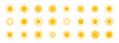 © stoker - Sun icons collection. Sun logo. Yellow suns circles. Sunshine vector sign. Vector illustration