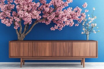 Wall Mural - Modern furniture design for a living room and an apartment. Stock of the blue interior sofa and white wall in the living room.