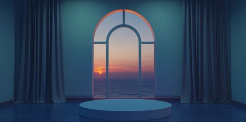 Poster - A minimalist background with a luxury parametric architecture