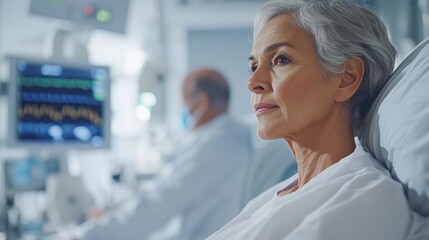 Wall Mural - A focused image on patient care for chronic diseases, showcasing the ongoing treatment and monitoring required for long-term health.