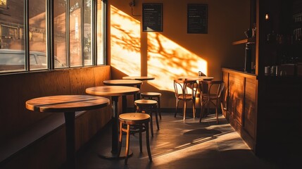 Sticker - Sunlight Streaming Through Windows of a Cafe