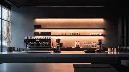 Wall Mural - Minimalist Coffee Shop Interior