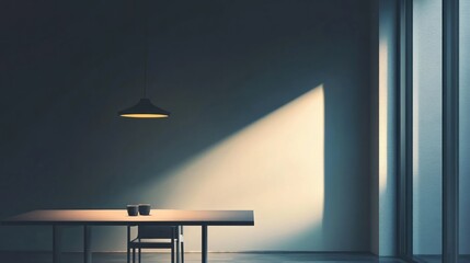 Poster - Minimalist Interior Design with Sunbeam