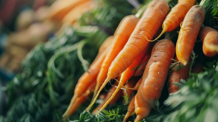 Poster - Carrots with a focus on vibrant color and texture on a smooth background
