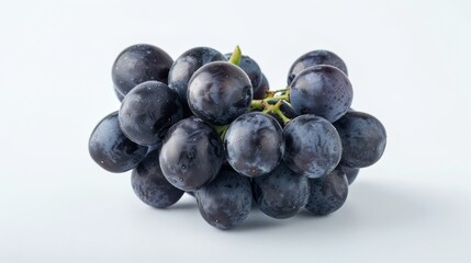 Poster - Cluster of black grapes with stems intact, showing natural ripeness and freshness