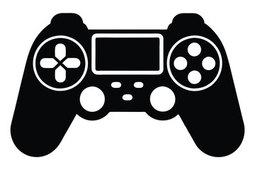 A black and white image of a video game controller