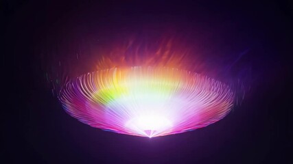 Poster - A mesmerizing display of colorful light patterns in a dark underwater setting at dawn