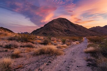 Canvas Print - Desert Path at Sunset