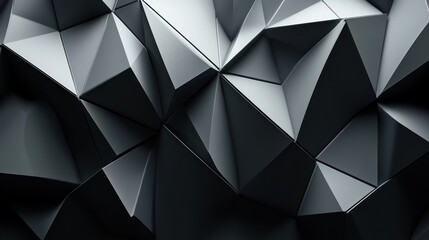 Aufkleber - abstract black geometric shapes create a dynamic, modern backdrop, showcasing light and shadow play.